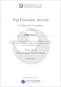 diddi dance Top franchise awards certificates